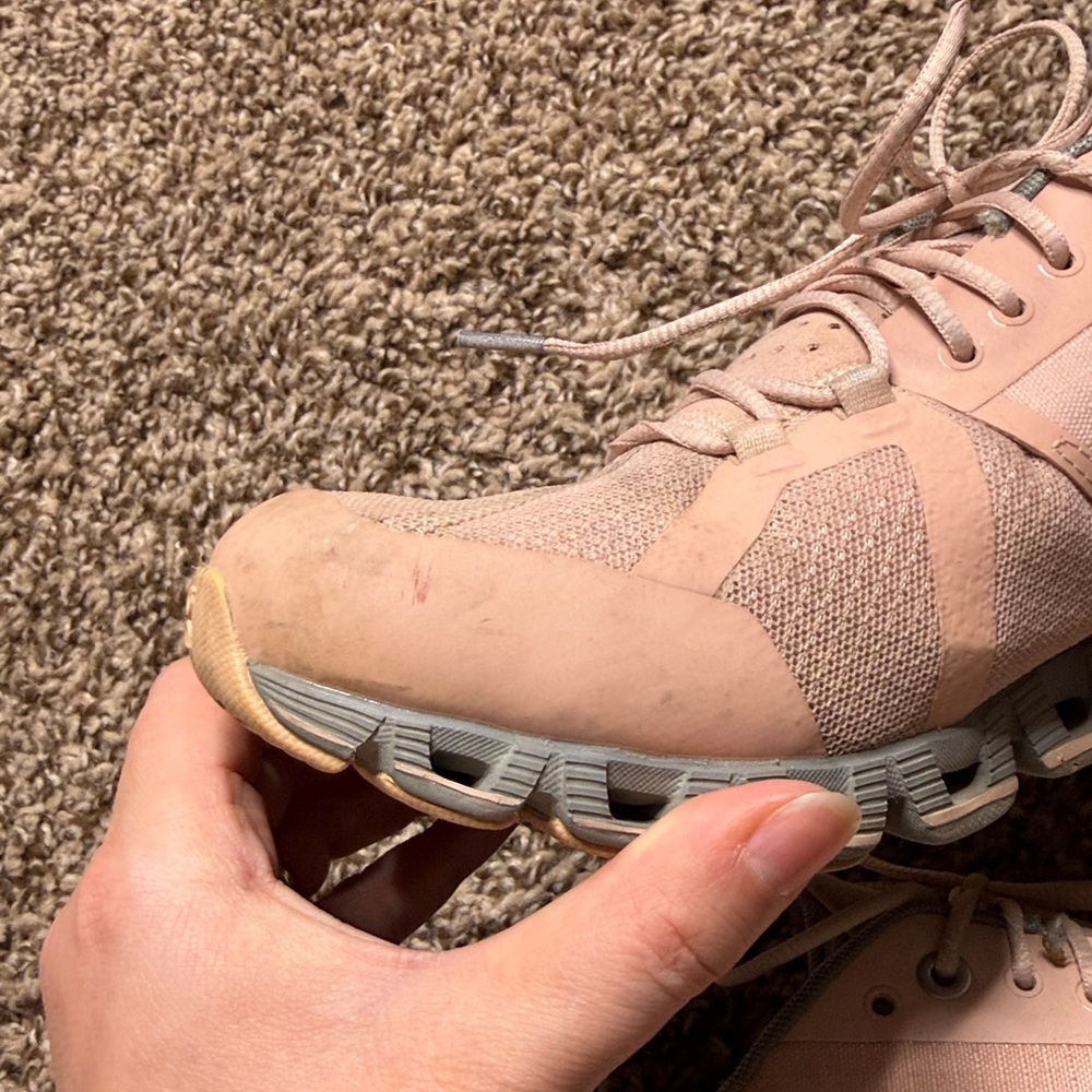 On Cloud Blush Pink Waterproof Athletic Shoes - Picture 6 of 8